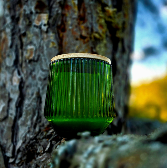 Pine scented non-toxic beeswax candle scented only with pure essential oils, no synthetic dyes or artificial fragrances